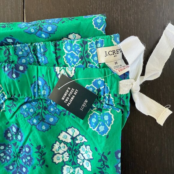 NWT J.Crew Short-Sleeve Two-Piece Cotton Pajama Pant Set | Women’s Size L - Picture 3 of 5